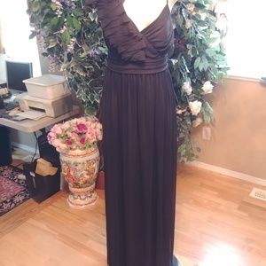 ONE SHOULDER FRILLED LONG DRESS SZ 16